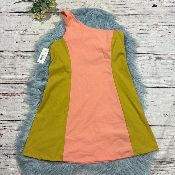 NWT Outdoor Voices One Shoulder Dress in‎ Tangerine/Dijon Mustard - Picture 5 of 9
